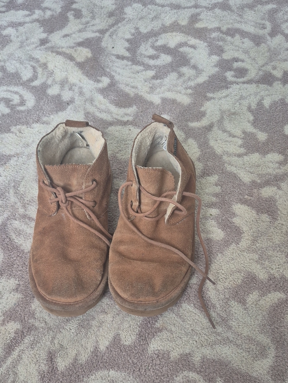 BearPaw Tan Suede Lace-Up  Boots